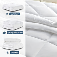 1 x RAW Customer Returns WAVVE Duvet Single Bed Four 4 Seasons 135x200 cm, Summer Duvet Set 150gsm 135 x 200 Spring Autumn 300gsm 200x135 Very Warm Winter Duvet Quilt 450gsm, White - RRP €33.26