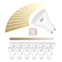 1 x RAW Customer Returns GY GU10 LED Dimmable Warm White Lamp, 7W 2700K 600lm Warm White Light Bulbs, Replaces 70W Halogen Bulbs, 120 Beam Angle Adjustable LED Bulb, Pack of 12 Energy Class G  - RRP €36.04