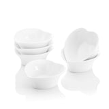 1 x RAW Customer Returns MALACASA, Ramekin.Dish series, 6-piece porcelain white dessert bowls, small serving bowls, for sauce, dipping, souffle, pudding, oven safe - heart shape 4 10cm 100ml - RRP €23.99