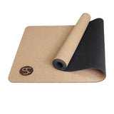 1 x RAW Customer Returns RYTMAT Yoga Mat Non-Slip 5mm Thick Cork Natural Rubber Training Mat for Yoga Pilates Fitness with Shoulder Strap 183 66cm - RRP €30.24