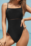 1 x RAW Customer Returns SHEKINI Women s One Piece Swimsuit Low Neck Adjustable Back Slim Cutout Spaghetti Straps Beachwear XL,Black Z  - RRP €31.9