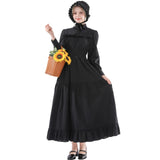 1 x RAW Customer Returns Fiamll Women s Victorian Dress Medieval Clothing Dress Black Gothic Dresses Cotton Casual Dresses Long Sleeve Dress S - RRP €42.35