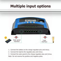 1 x RAW Customer Returns SolaMr 100A Solar Charge Regulator 12V 24V Solar Panel Battery Charge Regulator with LCD Display and Double USB Port - 100A - RRP €38.59