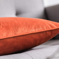 1 x RAW Customer Returns MIULEE Set of 2 Velvet Cushion Covers Flange Cushion Cover Decorative Sofa Cushions Decorative Cushion Wrapped Edge Cushion Covers Decorative Cushion Cover for Sofa Living Room Bedroom 45 x 45 cm Orange - RRP €17.51