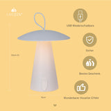 1 x RAW Customer Returns LUCOZA LED Table Lamp Mushroom Lamp with Handle, Wireless Dimmable Portable Camping Electric Lantern Night Light with Type-C Charging Port, Table Lamp for Indoor Living Room Bedroom, White - RRP €28.22