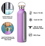 4 x Brand New Zoomers stainless steel bottle 1L, thermal drinking bottle 1L, drinking bottle insulated 8h 12h, BPA free metal drinking bottle 1L for gym, camping, trekking.Cream - RRP €74.72