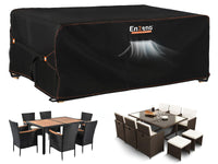 1 x RAW Customer Returns Enzeno Garden Furniture Cover Waterproof, 180x120x74cm, Winterproof Tarpaulin Garden Furniture, 420D Oxford Fabric Cover Garden Table Rectangular, Protective Table Cover for Garden Table Seating Group - RRP €30.23