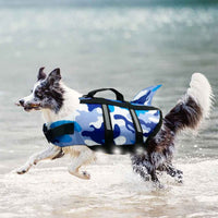 8 x Brand New Life Jacket Dog Pet Life Jacket Dog Life Jacket Swimsuit Pet Swimming Vest for Dogs Lifesaver Size Adjustable with Handle for Small Medium Large Dogs Blue Camouflage Life Jacket Dog, XL  - RRP €191.92