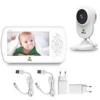 1 x RAW Customer Returns m MU Baby Monitor Video and Audio, Children s Camera Screen 4.3 1080P High Resolution, VOX Night Vision and Temperature Monitoring, 6 Lullabies for Children. Wireless Camera - RRP €46.38