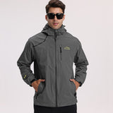 1 x Brand New HVECZIXP Men s Windbreaker Jacket Waterproof Detachable Hooded Jacket, Men s Rain Jacket Lightweight Windbreaker for Trekking - RRP €32.99