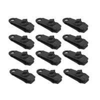 1 x RAW Customer Returns GQC 12 Pack Tarpaulin Clips - Tarp Securing Clips - Instant Clamps for Tents, Tarps, Caravans, Garden, Shade, Boat Cover, Black 12  - RRP €9.28