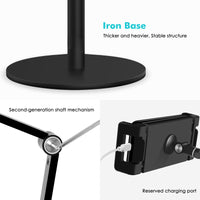 1 x RAW Customer Returns viozon Tablet Cell Phone Overhead Stand, Height and 360 Degree Angle Adjustable, Aluminum Desktop Stand Compatible with 3.5-11 Cell Phones or Tablets Like iPhone iPad Pro Air Mini, Samsung, Nexus DE-AP-4PB - RRP €65.99