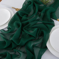 1 x RAW Customer Returns CHUQING table runner chiffon, dark green, in green, table runner, table decoration wedding, 70 x 400 cm - RRP €23.18