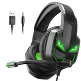 1 x RAW Customer Returns EKSA Gaming Headset Wired, Headset with Microphone for PS4, 3.5mm Jack Cable, 3D Surround Sound Headphones with Noise Cancelling Mic, Green Light for PS5 Xbox PC Mac Laptop, Comfortable, Fenrir Series - RRP €39.99