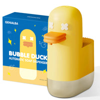 1 x RAW Customer Returns Genialba Bubble Duck Automatic Soap Dispenser with Infrared Sensor, Foam Soap Dispenser with IPX4 Waterproof, for Home, Bathroom, School with USB Rechargeable - Yellow - RRP €26.36