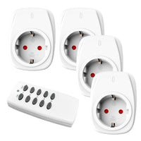 1 x RAW Customer Returns HBN 4X radio-controlled sockets with 1 remote control, 16A 3,680W remote-controlled plug set for indoor Christmas decoration, household appliances, range 30m, white - RRP €19.99