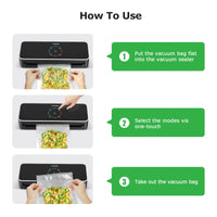 1 x RAW Customer Returns FRESKO Food Vacuum Sealer, Automatic Vacuum Sealer with Dry and Wet Mode, Powerful Suction, with 10 Vacuum Bags V3  - RRP €54.08