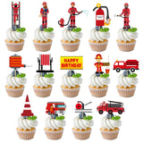 2 x Brand New Fire Department Cupcake Topper, Firefighter Cake Decoration, for Kids Baby Party Birthday Party Cake Decoration Supplies - RRP €38.4