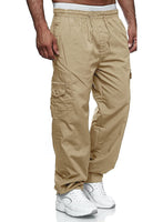 1 x RAW Customer Returns Jolicloth men s cargo pants outdoor pants with 7 pockets men s long baggy pants casual leisure pants for sports hiking khaki L - RRP €35.14