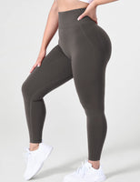 1 x RAW Customer Returns ZAAYO Women s Gym Leggings Sport Booty Scrunch Butt High Waist Seamless Yoga Pants Deep Taupe S - RRP €25.2