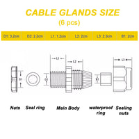 1 x RAW Customer Returns Pack of 6 cable glands M32 x 1.5 grey cable entry IP68 waterproof cable glands with lock nut for cable entry - RRP €10.98