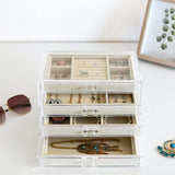 1 x RAW Customer Returns HerFav Jewelry Storage with 4 Drawers Jewelry Box Transparent - RRP €32.26