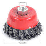 1 x Brand New ChgImposs Wire Brush Cleaning, 3 Inch Wire Wheel Brush, Cup Brush, Wire Wheel Brush, Wire Cup Brush for Angle Grinders with 1 2 Inch Threaded Chuck - RRP €25.2