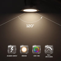 1 x RAW Customer Returns ALUSSO LIGHTING 5W LED recessed spotlight 230V, 350LM 4500K ultra flat mini slim ceiling spots installation depth 30mm, IP44 recessed lights for bathroom living room kitchen, set of 6 - RRP €11.84