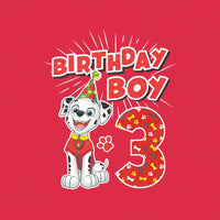 1 x RAW Customer Returns Paw Patrol - Birthday 3 Years Marshall Birthday Boy Children s Boys T-Shirt 104 Red - RRP €21.14