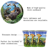 5 x Brand New HGSHUO Dino Party Tableware Children s Birthday Decoration Birthday Jurassic Dinosaur Party Tableware Tablecloth Paper Plate Cup Napkins Animals Jungle Birthday Party Carnival Table Decoration - RRP €95.75