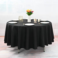 1 x Brand New 4 Pack Black Polyester Tablecloth Black Tablecloth 108 Inch, Polyester Tablecloth for Round Tables, Washable Fabric Tablecloth for Kitchen, Wedding, Party, Restaurant - RRP €20.4