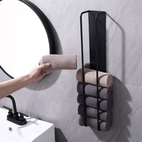 1 x RAW Customer Returns HomeHeng Guest Towel Holder 60cm Self-Adhesive No Drilling Towel Holder Stainless Steel Matt Black Towel Rack Bathroom,Y01-60MB - RRP €42.35