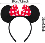 26 x Brand New YKKJ Mouse Ears Headband, Minnie Mouse Ears Mickey Headband for Masquerade, Birthday Party, Party Night, Cartoon Club Red and Black  - RRP €193.44