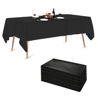 1 x RAW Customer Returns Luriseminger 10 Pieces Disposable Plastic Tablecloth, 137 x 274cm Waterproof Tablecloths Disposable Rectangular Tablecloth for Buffet Table, Parties, Dinner, Wedding Black  - RRP €25.99