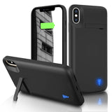 1 x RAW Customer Returns Gladgogo Battery Case for iPhone X XS, 6000 mAh Additional Battery Charging Case Cell Phone Case, Battery Case Battery Case With Foldable Stand for Apple iPhone XS 5.8 inch  - RRP €33.41