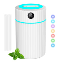 3 x RAW Customer Returns HAUTIK Double Spray Humidifier with LED Screen, 1.8 L Quiet Ultrasonic Humidifier with 7 Colors Light, Humidifier Bedroom with 10 Wicks, Aroma Diffuser Lasts 36 Hours for 40  - RRP €89.25