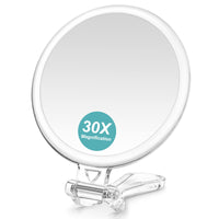 1 x RAW Customer Returns B Beauty Planet Magnifying Mirror 30x, Hand Mirror with Handle, Foldable Compact Hand Mirror for Makeup, Portable - RRP €18.14