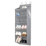 1 x RAW Customer Returns KEEGH Over the Door Shoe Organizer Door Shoe Rack with 6 Deep Pockets for 12 Pairs of Shoes, Hanging Shoe Cabinet for Sneakers, Boots, Gray - RRP €21.99