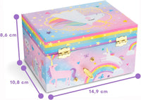 1 x RAW Customer Returns Jewelkeeper Musical Jewelry Box Girls, Rotating Unicorn, Music Box, Jewelry Storage Cotton Candy Design, Beautiful Dreamer Song, Unicorn Gifts for Girls - RRP €19.51