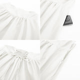 1 x RAW Customer Returns Women s Renaissance Traditional Skirt Elegant Lace-Up with Zipper A-Line Skirt White XXL - RRP €45.99