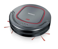 1 x RAW Customer Returns SEVERIN Chill RB 7025 Automatic robot vacuum cleaner with 90 minute autonomy, Robot vacuum cleaner for floors with step sensor, Robot vacuum cleaner for carpets, grey black red - RRP €99.31