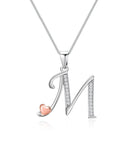 1 x RAW Customer Returns Mesovor Initial Necklace Silver 925 for Women Girls, 100 Sterling Silver Letter Necklace with Zirconia, Jewelry, Gifts for Family, Mother, Sister, Wife Letter M  - RRP €26.99