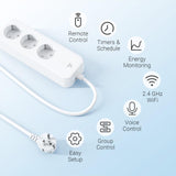 1 x RAW Customer Returns Eightree Smart Power Strip with 3 AC Outlets, Smart Wi-Fi, with Consumption Monitoring and Remote Control, Compatible with Alexa, Google Home, SmartThings, Voice Control, 16A, 1.5M - RRP €29.99