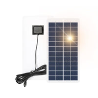 1 x RAW Customer Returns DEWIN Mini Solar Panel, 10W Portable Polycrystalline Solar Panel 12V Solar Cells Battery Charger for Outdoor Garden Balcony, Walkway Solar Light DC5.5 Port  - RRP €15.96