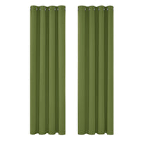 1 x RAW Customer Returns Deconovo Interior Blackout Curtains 2 Pieces 270 CM Height, Thermal Insulated Curtains with Eyelets for Modern Living Room, 140x270 CM Width x Height , Green - RRP €40.02