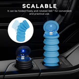 2 x Brand New Kytpyi Car Ashtray, Car Ashtray with Lid, Foldable Rotating Car Ashtray, Odor-Proof with Light, Removable Fire-Insulating Silicone Ashtray for Outdoor Indoor Camping Blue  - RRP €40.8