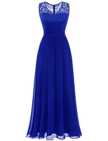 1 x RAW Customer Returns DRESSTELLS Women s Ball Gown Maxi Long Evening Dresses Chiffon Lace Bridesmaid Dresses Floor Length Cocktail Dress Confirmation Dress Royal Blue L - RRP €64.99