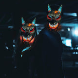 1 x RAW Customer Returns Original Cup LED Mask Wolfman Rigid Plastic 3 flashing modes LED mask Halloween neon 100 Horror 100 fun - RRP €28.99