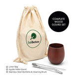 1 x RAW Customer Returns balibetov - NEW - All Natural Jujube Wood Yerba Mate Gourd Set Matte Cup Includes Stainless Steel Bombilla Straw and Cleaning Brushes. Brown  - RRP €19.99