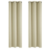 1 x RAW Customer Returns Deconovo blackout curtains, cold protection curtain for living room, 214x107cm height x width , beige, set of 2 - RRP €29.81